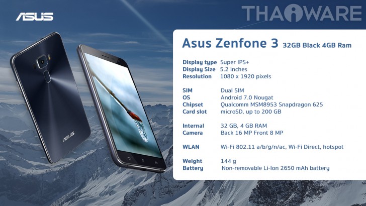 ASUS Zenfone 3 รุ่นแรม 4GB ดีไซน์หรู กล้องชัด สเปกแรง