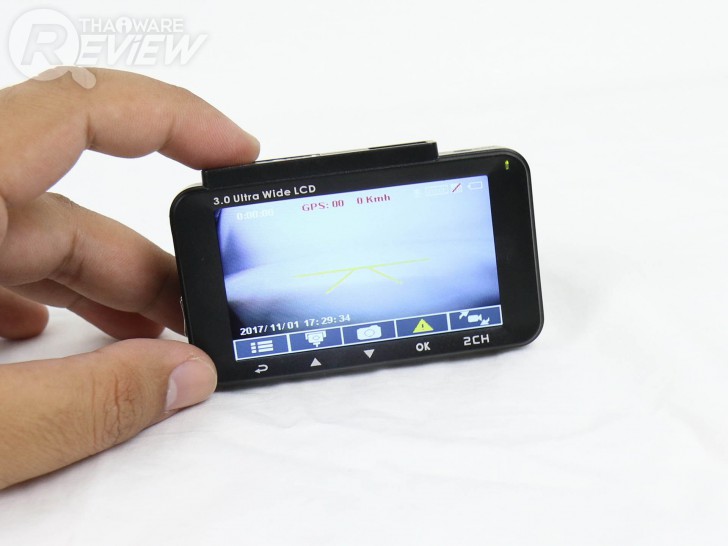 HP f870g กล้องติดรถยนต์ จอใหญ่ 3 นิ้ว มีกล้องหลังพร้อมระบบช่วยจอดรถ และ GPS ในตัว