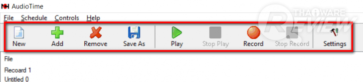 AudioTime โปรแกรมตั้งเวลาบันทึกและเล่นไฟล์เสียงล่วงหน้า 