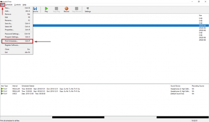 AudioTime โปรแกรมตั้งเวลาบันทึกและเล่นไฟล์เสียงล่วงหน้า 