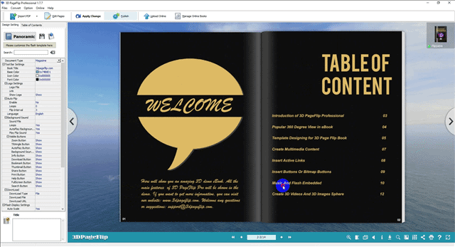 3D PageFlip สร้างหนังสือ 3D e-book จากเอกสาร PDF แบบง่ายๆ แถมใส่ลูกเล่นได้อีกด้วย 