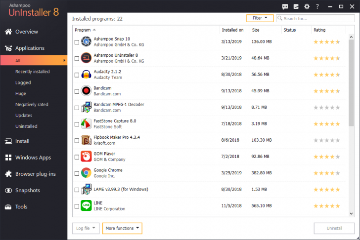 Ashampoo UnInstaller 8 โปรแกรมถอนการติดตั้งสะอาดหมดจด พร้อมฟังก์ชั่นสุดแจ่ม