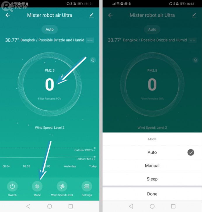 Mister Robot Air Purifier Ultra เครื่องฟอกอากาศขนาดกลาง มีเซ็นเซอร์วัดฝุ่น PM 2.5