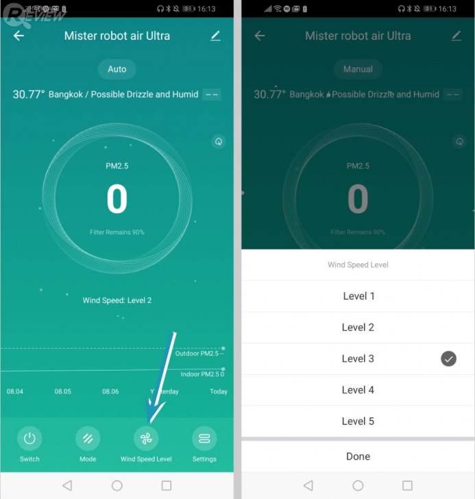 Mister Robot Air Purifier Ultra เครื่องฟอกอากาศขนาดกลาง มีเซ็นเซอร์วัดฝุ่น PM 2.5
