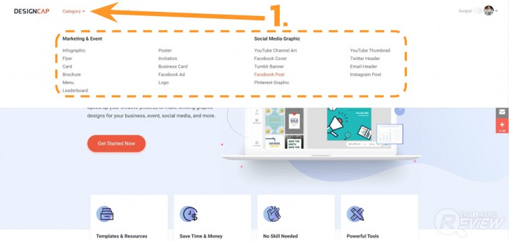 DesignCap เว็บออกแบบกราฟฟิก ใช้งานฟรี รองรับงานออกแบบหลากหลายทั้งอินโฟกราฟฟิก ภาพโพสต์โซเชียล