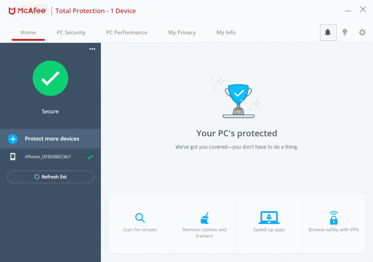 McAfee Total Protection โปรแกรมแอนดี้ไวรัสตัวเก่ง ลูกเล่นเพียบ