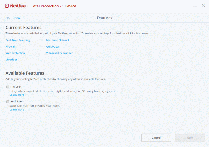 McAfee Total Protection โปรแกรมแอนดี้ไวรัสตัวเก่ง ลูกเล่นเพียบ