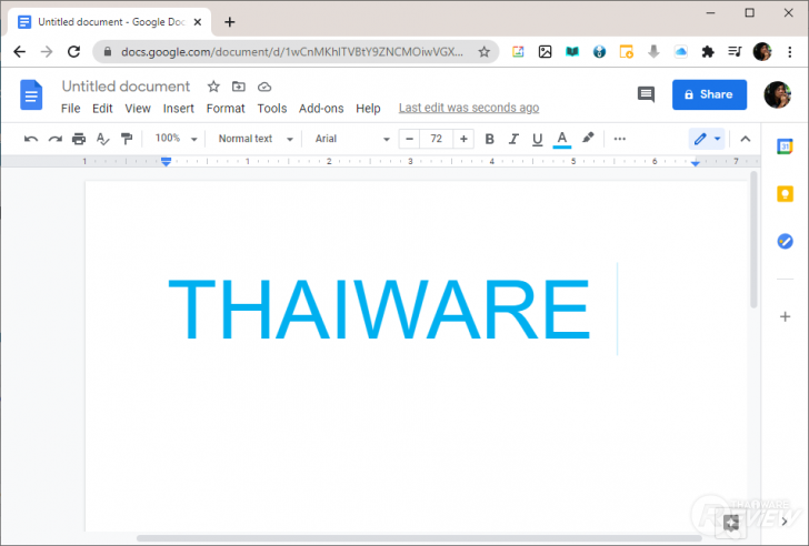 โปรแกรมพิมพ์งาน พิมพ์เอกสาร Google Docs