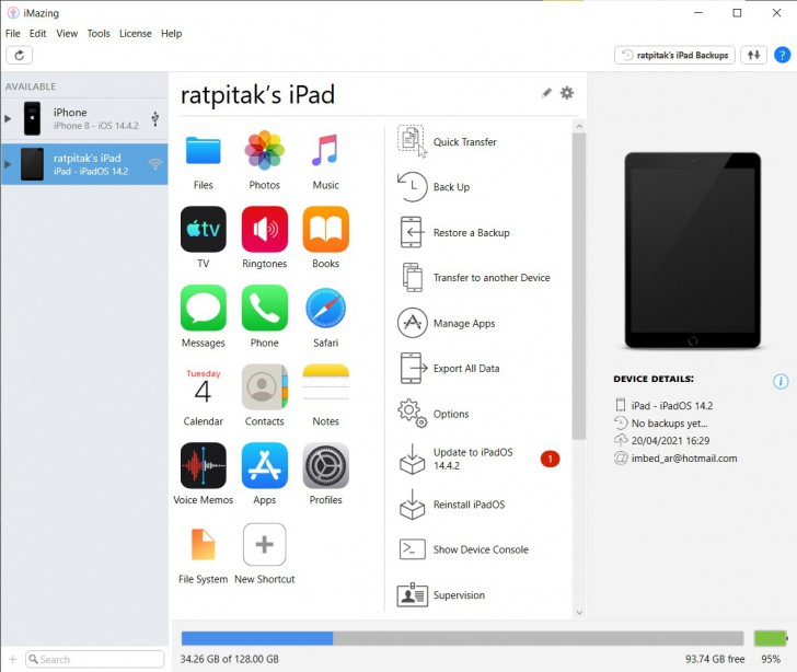 โปรแกรม iMazing โปรแกรมจัดการ iPhone iPad สำรองข้อมูล ย้ายข้อมูล เช็คสุขภาพแบตเตอรี่