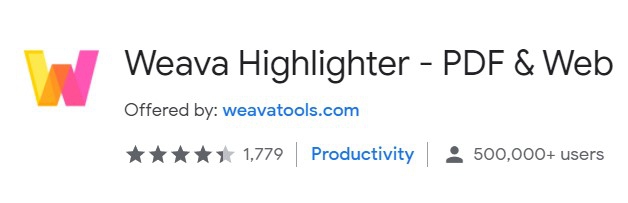 ส่วนขยาย ส่วนเสริม Weava Highlighter ส่วนขยาย ส่วนเสริม Weava Highlighter