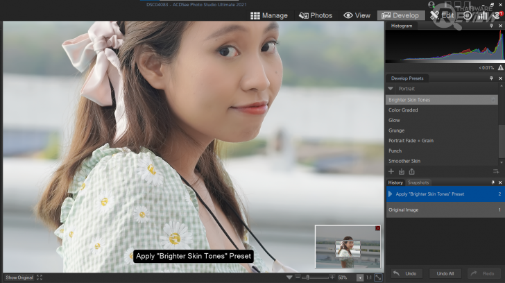 หมวด Portrait ของ โปรแกรมแต่งรูป ACDSee Photo Studio Ultimate