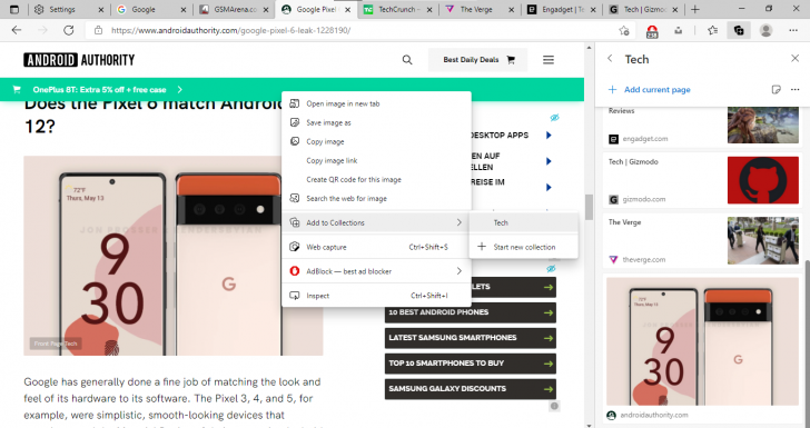 Collections บน Microsoft Edge 