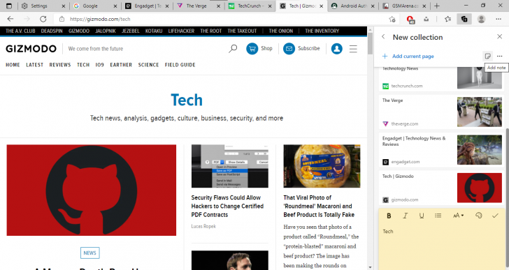 Collections บน Microsoft Edge 