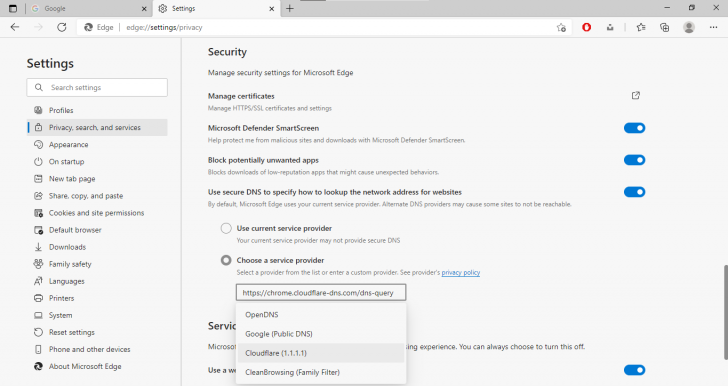 การเปลี่ยน DNS Server บน Microsoft Edge 