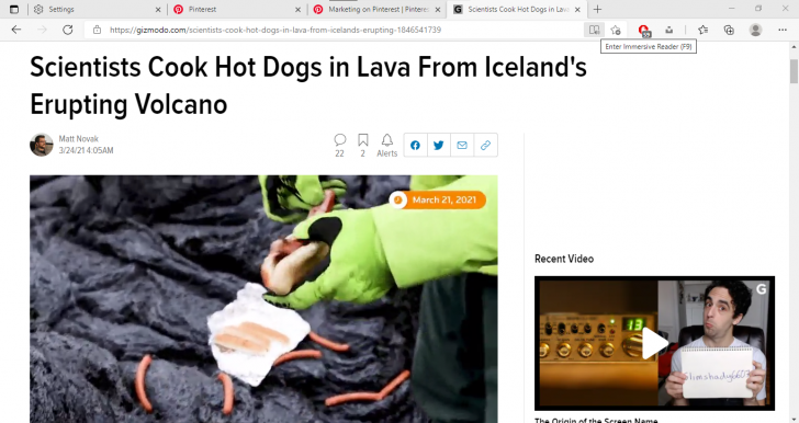 Immersive Reader บน Microsoft Edge 