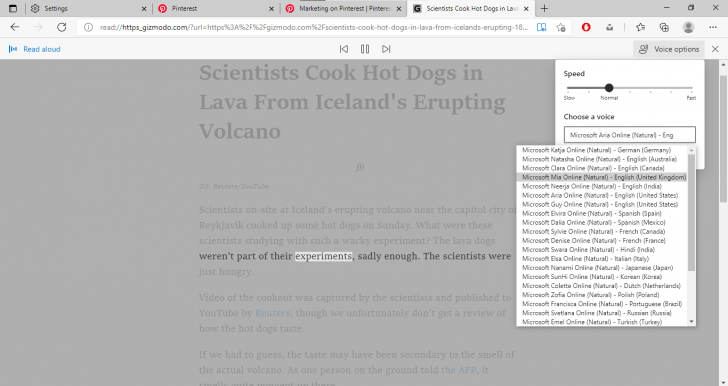 Immersive Reader บน Microsoft Edge 