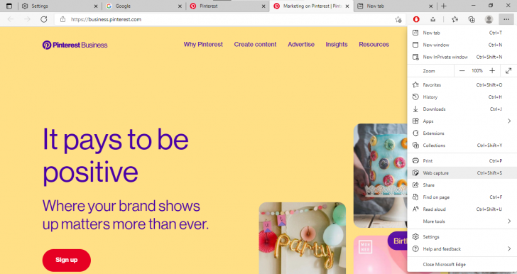 Web Capture บน Microsoft Edge 