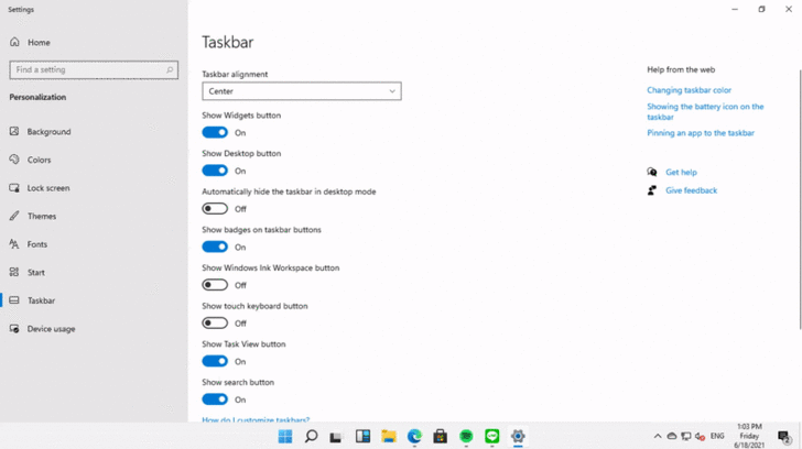หน้าจอ Desktop ที่เปลี่ยนไป ของ Windows 11