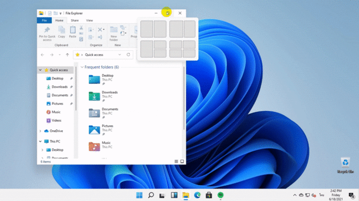 ระบบ Windows Snap ที่ดีกว่าเดิม ของ Windows 11