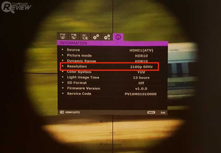 ความละเอียดของโปรเจคเตอร์ BenQ V7050i