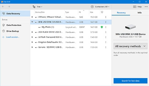 โปรแกรมกู้ข้อมูล Disk Drill on Windows