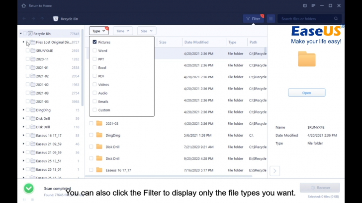 โปรแกรมกู้ข้อมูล EaseUS Data Recovery Wizard