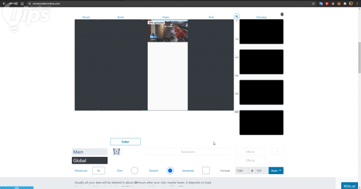 โปรแกรมตัดต่อวิดีโอ Movie Maker Online