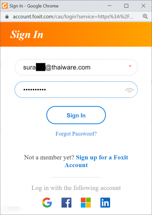 โปรแกรม Foxit Sign Pro