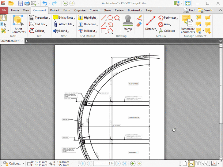 เมนู Comment บน PDF-XChange Editor