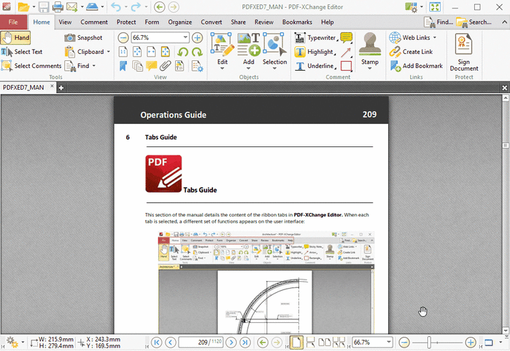เมนู View บน PDF-XChange Editor