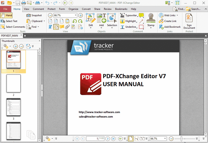เมนู Protect บน PDF-XChange Editor
