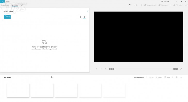 วิธีสร้างวิดีโอจากหน้าเปล่า (Blank Canvas) ของ โปรแกรม Windows Video Editor