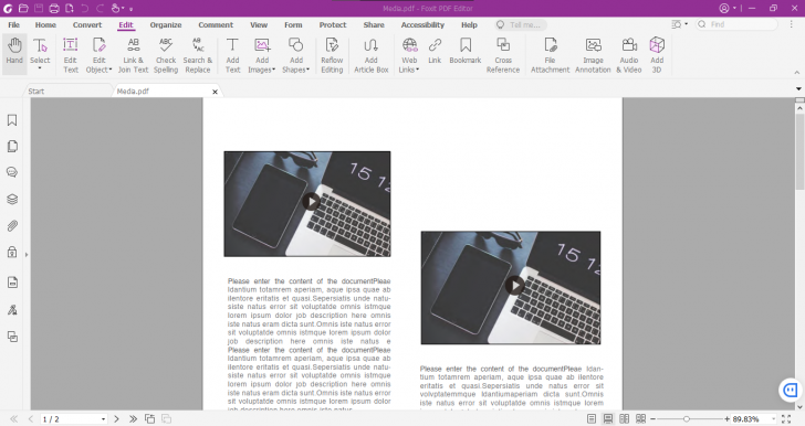 การสร้างไฟล์ PDF บนโปรแกรม Foxit PDF Editor