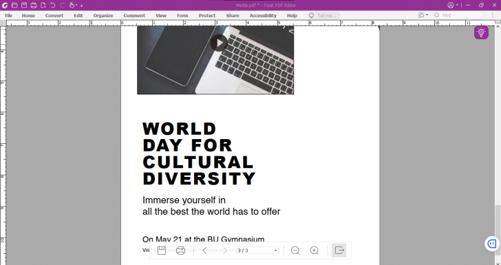 ปรับโหมดการอ่าน บนโปรแกรม Foxit PDF Editor