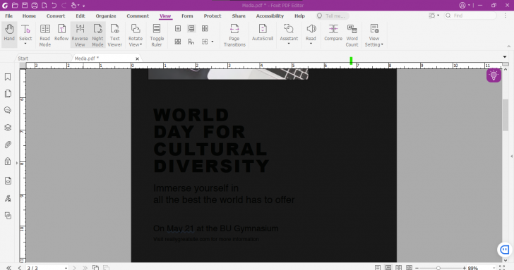 ปรับโหมดการอ่าน บนโปรแกรม Foxit PDF Editor