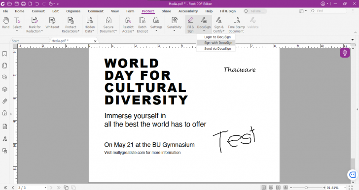 การเติมลายเซ็น บนโปรแกรม Foxit PDF Editor