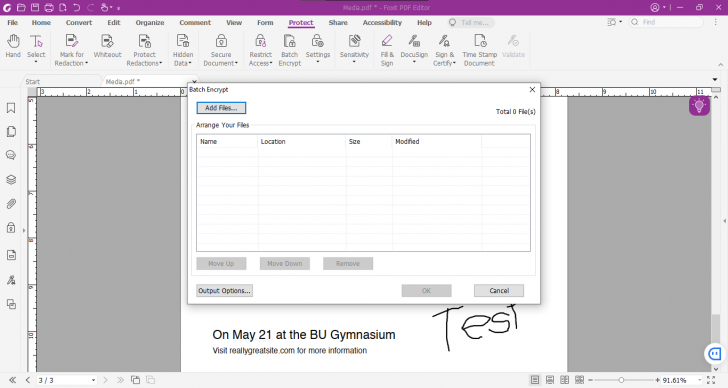 การป้องกันไฟล์ บนโปรแกรม Foxit PDF Editor