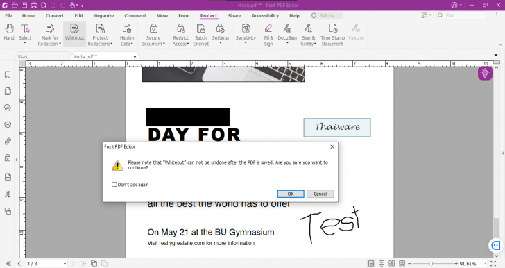 Mark for Redaction บนโปรแกรม Foxit PDF Editor