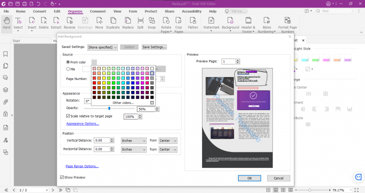 การปรับ Background บนโปรแกรม Foxit PDF Editor