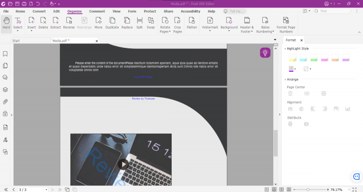 การปรับ Header & Footer บนโปรแกรม Foxit PDF Editor