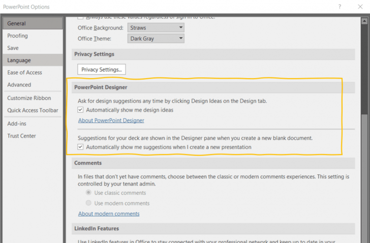 นักออกแบบ (Designer) ในโปรแกรม PowerPoint
