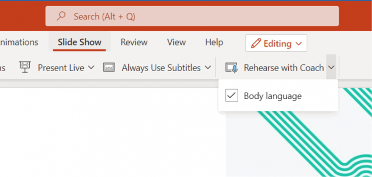 ให้ AI ช่วยวิจารณ์ภาษากาย ในโปรแกรม PowerPoint