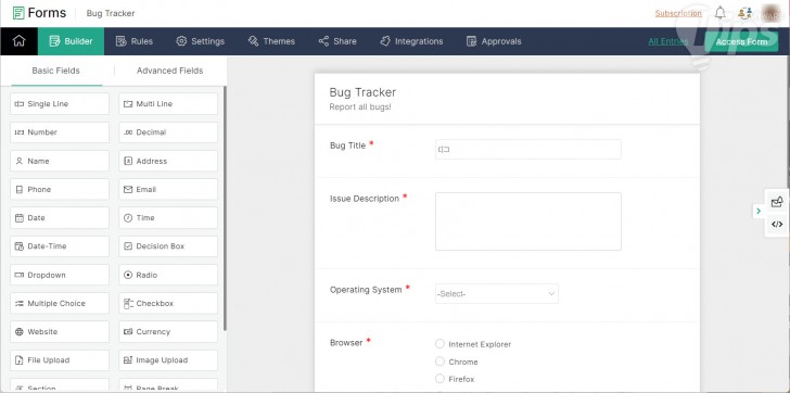 แอป Zoho Forms