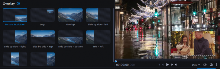 Picture in Picture ภาพซ้อนภาพ ของ โปรแกรมตัดต่อวิดีโอ Movavi Video Editor Plus