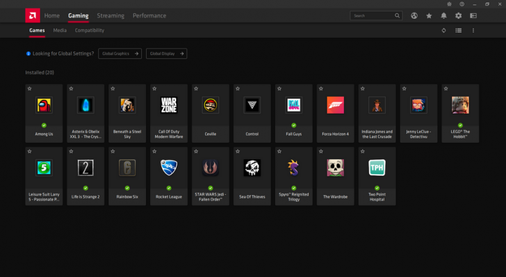 โปรแกรมจัดการเกม Radeon Software โปรแกรมจัดการเกม Radeon Software