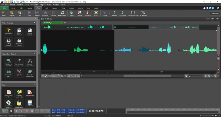 โปรแกรมตัดต่อเสียง WavePad Audio Editor