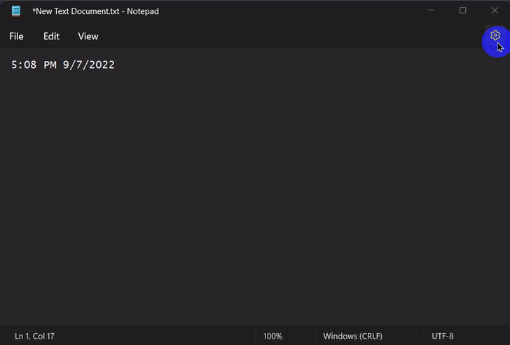 โปรแกรม Notepad แบบใหม่ใน Windows 11
