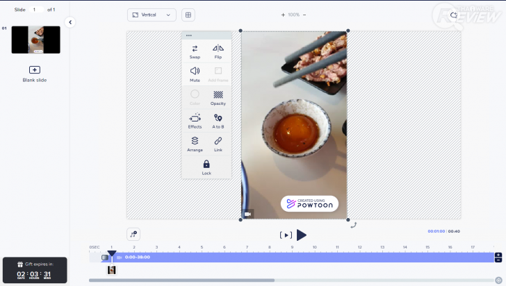 ตัวอย่างวิดีโอที่ผู้เขียนอัปโหลดเข้ามาใน Powtoon