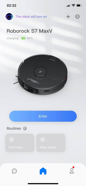 หน้า Home 'แอป Roborock'