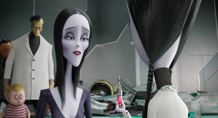 Morticia Addams จากหนังแอนิเมชัน The Addams Family 2 ค.ศ. 2021 (พ.ศ. 2564) ให้เสียงพากย์โดย Charlize Theron